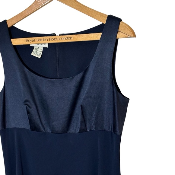 Vintage Ann Taylor Navy Blue Silk blend maxi dress with sheer overlay. Women’s 6 - Picture 2 of 8
